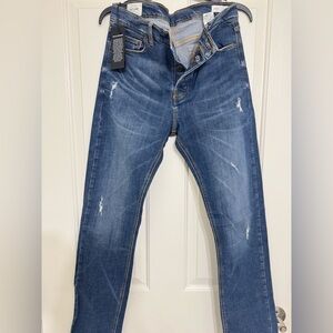 Outland Denim Slim Fit Distressed Blue Jeans